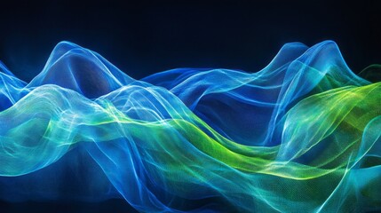Aufkleber - A blue and green wave of light