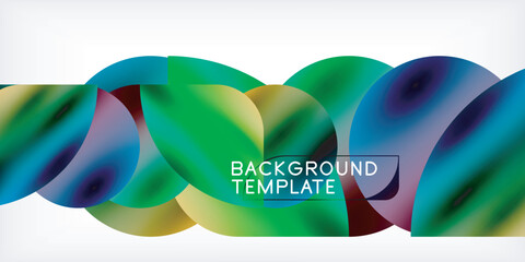 Aufkleber - Color geometric shapes background shadow circles