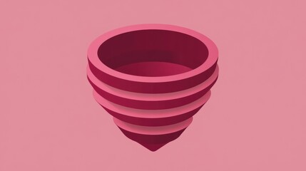 Poster - A stylized, layered funnel shape in a pink hue, emphasizing depth and design.