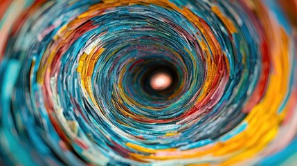 Poster - A vibrant, spiraling tunnel of colors draws the eye inward, suggesting depth and movement through an abstract artistic lens.