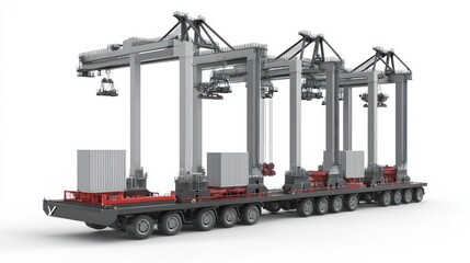 Poster - A modular crane system designed for transporting and handling cargo containers.