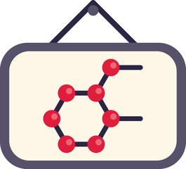 Poster - simple illustration of a blackboard hanging on the wall showing a chemical formula, perfect for educ