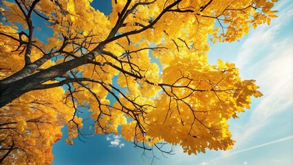 Wall Mural - autumn trees in the sky