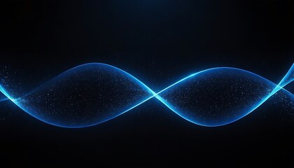 Canvas Print - abstract black background with blue lines colours, dynamic, futuristic, glow, graphic, neon, geometr