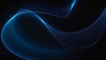 Canvas Print - abstract black background with blue lines colours, dynamic, futuristic, glow, graphic, neon, geometr