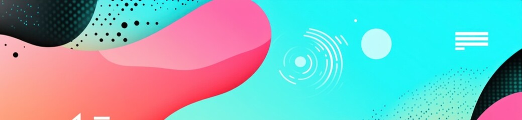 Poster - Abstract graphic design featuring vibrant colors and fluid shapes.