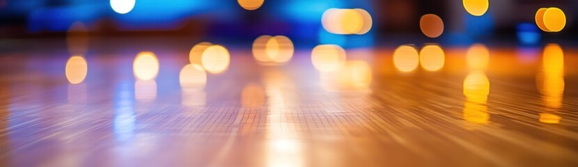 Poster - A blurred, illuminated floor with warm bokeh lights creating a vibrant atmosphere.