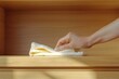 © photo for everything - Housekeeper’s Hand Wiping Down Surfaces – Cleaning Service, Hotel Maintenance, and Housekeeping in Action