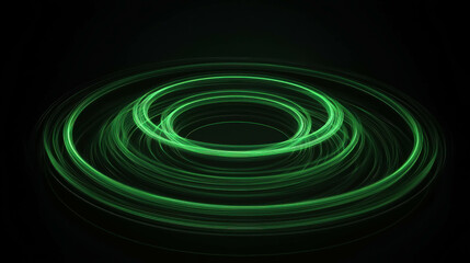Aufkleber - Swirling Green Light Effects on Dark Background Creating a Dynamic Visual Display, Ideal for Abstract Art, Technology Themes, and Futuristic Concepts