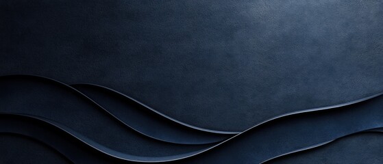 Poster - Abstract dark blue background with flowing wave patterns.