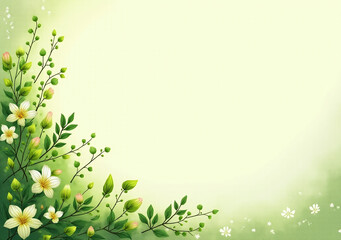 green flowers cream forest background floral patterns elegant design elements suitable various occasions holidays