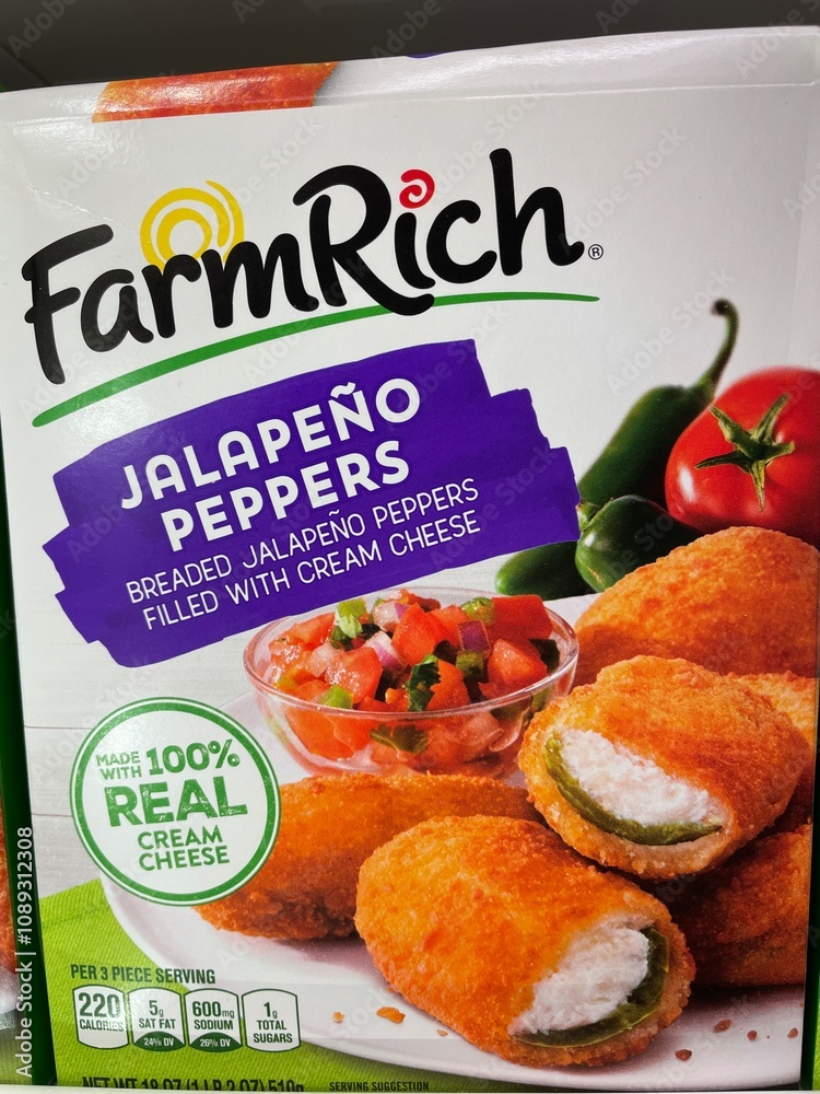 Retail store Frozen Food section Farmhouse Jalapeno poppers Stock Photo ...
