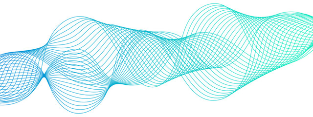 Leinwandbilder - Abstract colourful glowing frequency sound wave with curved lines. Curved, wavy lines create a futuristic motion. concept business presentation, Brochure, Flyer, Science, Technology.