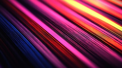 Poster - Vibrant, abstract pattern of colorful lines converging towards a focal point, creating a dynamic and energetic composition