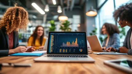 Poster - Businesswomen Analyzing Data in Modern Office