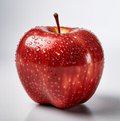 Wall Mural - Red apple with water droplets