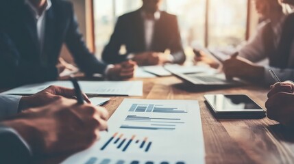 Poster - Business Meeting: Analyzing Data and Charts