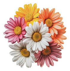 Poster - PNG Colorful daisies in a vibrant arrangement