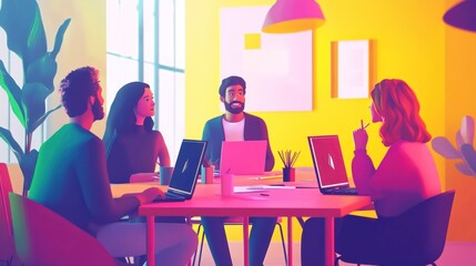 Poster - Team Meeting in a Modern Office
