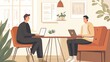 © vanzerim - Two Men Working Together on Laptops in a Modern Office