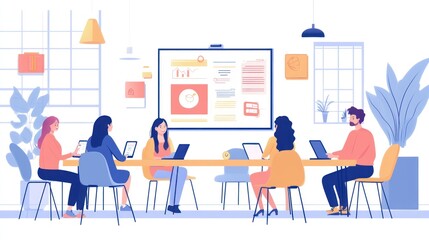 Poster - Teamwork Meeting in Modern Office