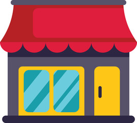 Poster - this vector illustration features a charming small business building, ideal for representing entrepr