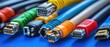 © novitasary - A collection of various network cables with different colored connectors.