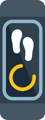 Poster - fitness tracker displaying steps and calories burned icon in flat style