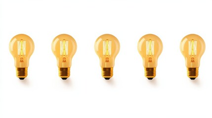 collection of vintage light bulbs on a white background