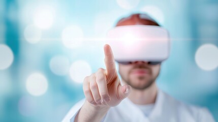 Poster - A surgeon using VR simulation to practice a complex procedure, honing their skills in a safe and controlled environment.