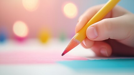 Poster - a teacher guiding a student hand as they write, representing the mentorship and guidance crucial for