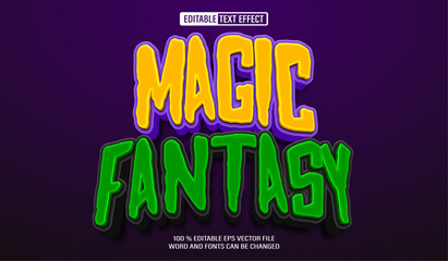 Poster - Editable 3d text style effect - Magic Fantasy  text effect Template