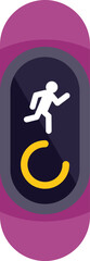 Poster - fitness tracker displaying a running man icon and a loading symbol, indicating that the device is tr