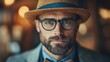 © CreativeBro - Vintage-inspired Father's Day letter featuring a distinguished hipster man in a stylish hat and glasses, exuding a blend of charm and sophistication.