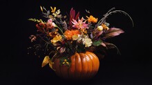 Autumn Pumpkin Floral Arrangement Free Stock Photo - Public Domain Pictures