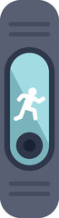 Poster - fitness tracker is showing running man icon displaying steps counter app for sport and activity trac