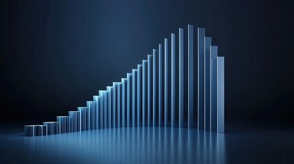 Leinwandbilder - A sleek, modern 3D graph depicts rising performance metrics against a dark background, symbolizing growth and progress in data analysis.