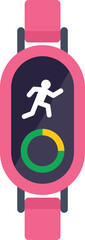 Poster - pink smartwatch displaying running man icon showing fitness activity progress