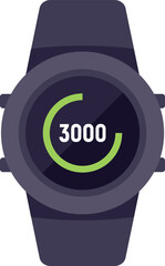 Poster - Smartwatch showing steps counter interface on screen, isolated on white background