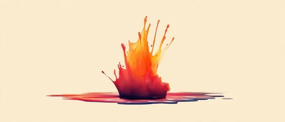 Wall Mural - Colorful paint splash on a neutral background, dynamic and vibrant visuals.