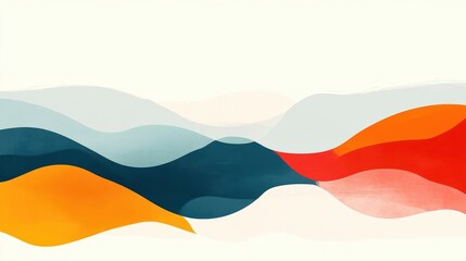 Wall Mural - Colorful abstract waves creating a soothing and modern visual effect, perfect for backgrounds.
