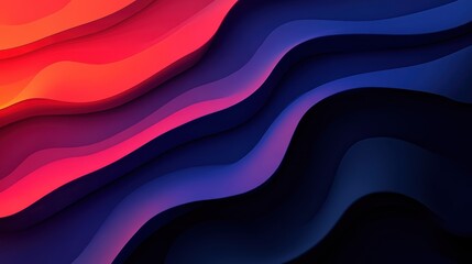 Wall Mural - Abstract waves in vibrant colors create a smooth flowing design on a dark background.