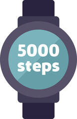 Poster - smartwatch showing 5000 steps icon, walking tracker, pedometer, daily goal, healthy lifestyle concep