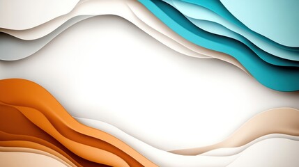 Wall Mural - Colorful layered abstract background with wavy shapes and smooth gradients, perfect for modern designs.