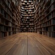 © Priya - a vast library filled with books and wooden flooring, perfect for studying and reading