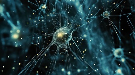 Poster - A cyber network grid with artificial neurons marks this technology abstract.