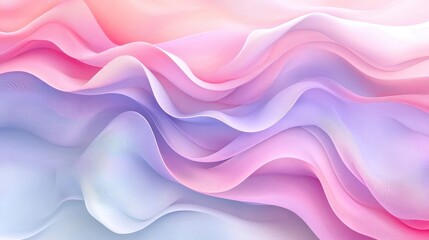 Wall Mural - Soft pastel waves blending in harmonious colors, ideal for backgrounds or abstract designs.