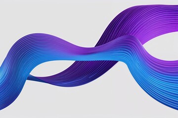 Poster - Blue and Purple Abstract Wavy Lines on White Background for Modern Design and Technology