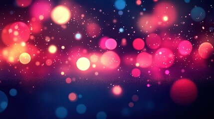 Wall Mural - Colorful bokeh lights on a dark background create a beautiful abstract texture.