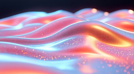 Wall Mural - Abstract flowing waves with vibrant colors, smooth texture and glowing highlights, perfect for modern designs.